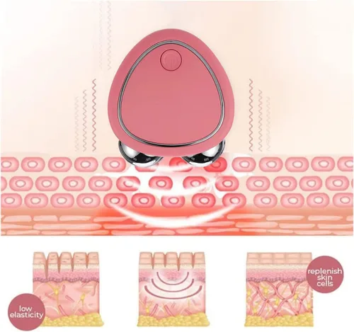 Vista 5 de Pauenz 2023 Dispositivo facial, levanta la cara y aprieta la piel, dispositivo de estiramiento de la piel para mujeres, rosa