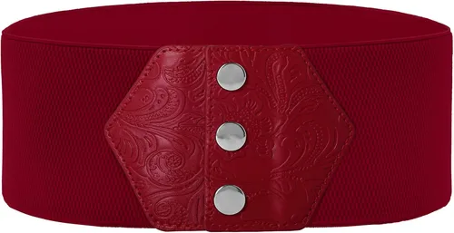 Vista 9 de GRACE KARIN Cinturón con botón de presión para mujer, cinturón elástico ancho para corsé, para vestido, con cintura elástica estirable Negro
