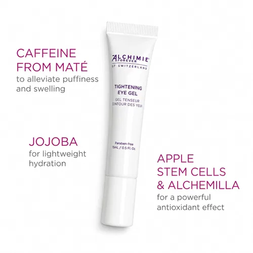 Vista 3 de Alchimie Forever Gel tensor para ojos Efecto de elevación inmediata reduce la apariencia de líneas finas, hinchazón, cafeína y extracto de células