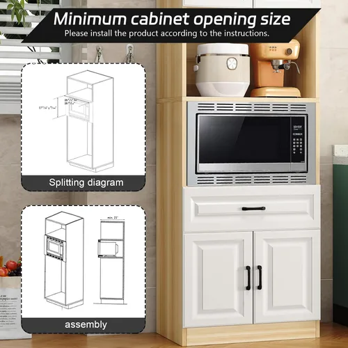Vista 2 de NN-TK922SS - Kit de molduras de microondas de 27 pulgadas para horno de microondas Panasonic de 2.2 pies cúbicos, construcción de acero inoxidable