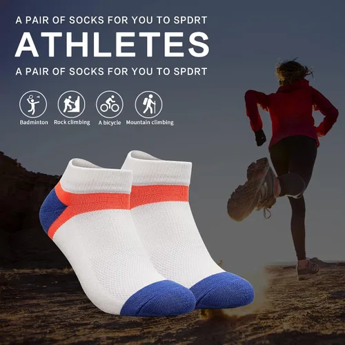 Vista 4 de 3 Pairs Men Compression Socks Thicken Ventilation Sweat-absorbent Support for Badminton Athletic Running Cycling