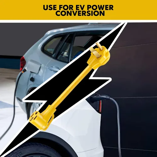Vista 6 de JIUWFOX NEMA 10-30P a 14-50R adaptador de cargador EV para carga de nivel 2 de Tesla.