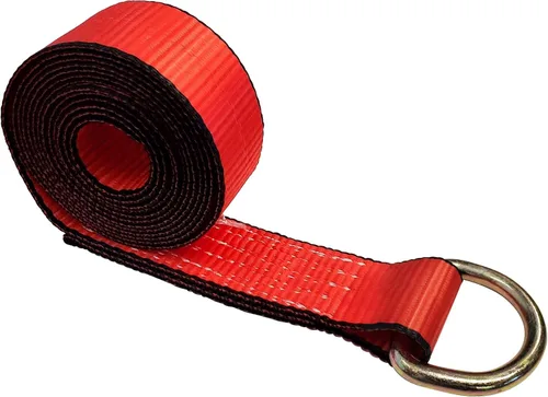 Vista 11 de Mega Cargo Control 1 paquete de correas de lazo de anillo D, amarres de remolque negros de 2 pulgadas para ensamblajes de elevación de ruedas