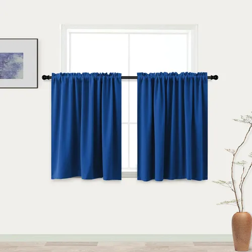 Vista 32 de Cortinas de café KOUFALL de 18 x 24 pulgadas para tratamientos de ventanas pequeñas, niveles de cortinas bohemias opacas para ventanas de RV y Beige