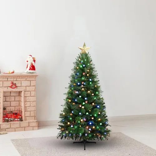 Vista 23 de Naomi Home Dakota - Árbol de Navidad negro preiluminado de 6.5 pies