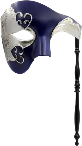 Vista 16 de Thmyo Handheld Half Face Men's Phantom Of The Opera Vintage Venetian Carnival Masquerade Mask with Holding Stick