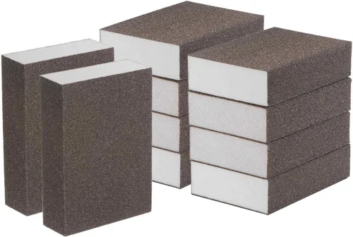 Vista 9 de HARFINGTON Bloques de esponja de lijado de grano medio, bloque de lijado de espuma de grano 180-240 para pulir la cocina, paneles de yeso de madera