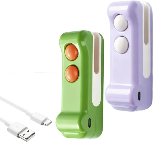 Vista 9 de Mini sellador de bolsas 2 en 1 con cortador e imán, diseño de cocodrilo, máquina de sellado portátil para papas fritas, aperitivos, verduras, Verde