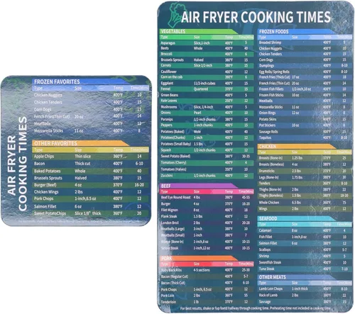 Vista 6 de Freidora de aire Tabla de tiempos de cocción, freidora de aire, hoja magnética de trucos para freidora de cocina, hoja de imán para freidora