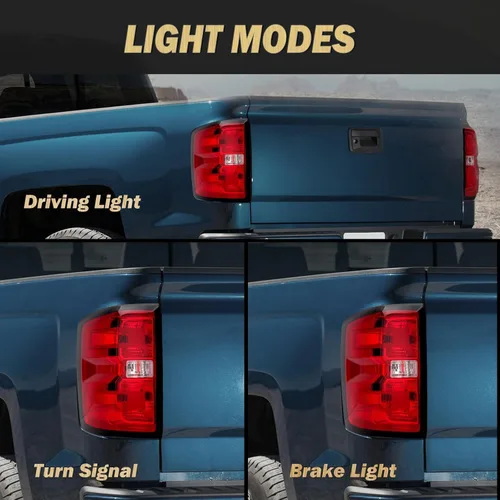 Vista 4 de Conjunto de luz trasera compatible con Chevy Silverado 1500 2500HD 3500HD 2014-2018, GMC Sierra 3500HD lado izquierdo