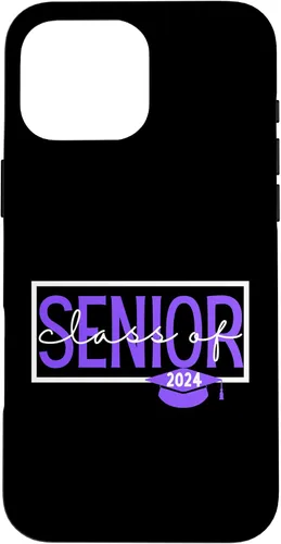Vista 19 de iPhone 16 Seniors Class of 2024 Colors Purple and White Case