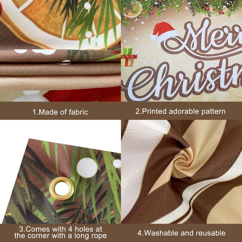 Vista 3 de KatchOn, Cartel de Feliz Navidad extra grande – 72 x 44 pulgadas Fondo de Feliz Navidad para decoraciones de Navidad Cartel de pared de Navidad