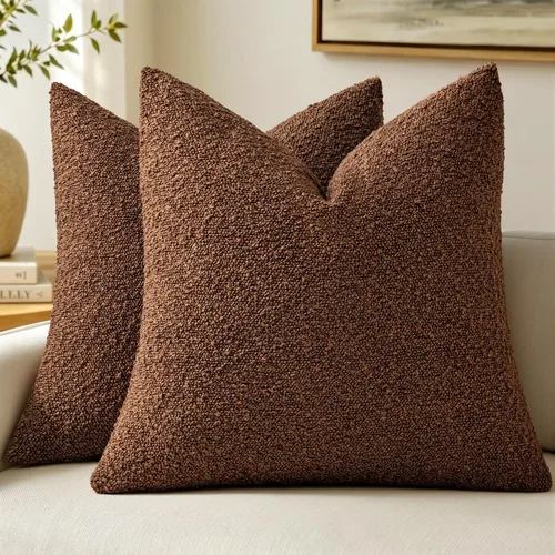 Vista 39 de MIULEE - Fundas de almohada decorativas para sofá lumbar de 16 x 16 pulgadas, color beige Set of 2 Textured Neutral Throw Pillow Covers, Accent