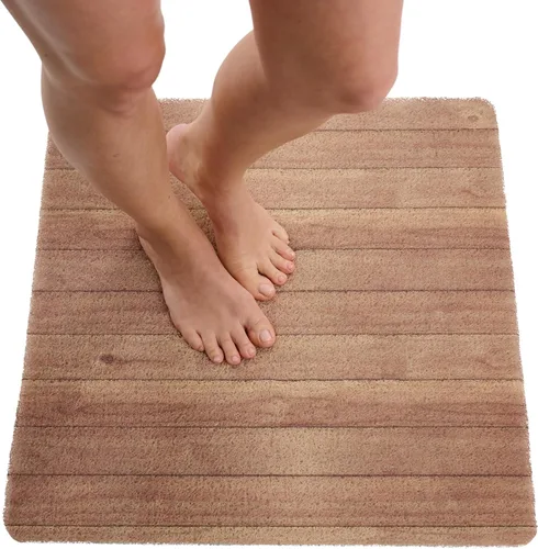 Vista 27 de Enkosi Alfombra de ducha antideslizante Loofah para suelos de ducha, bañera, baños, zonas húmedas, alfombrilla de baño acolchada con agujeros