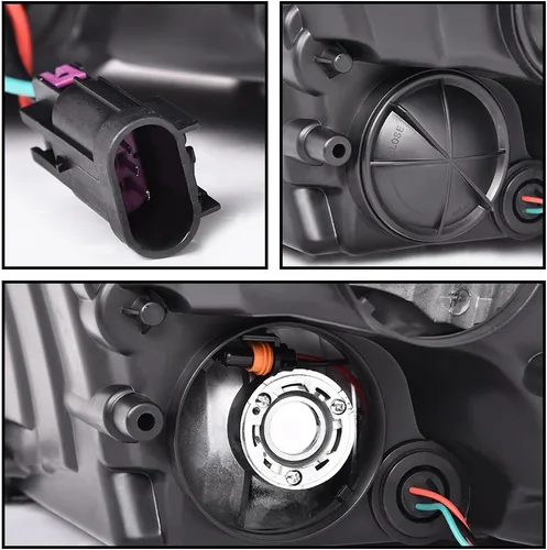 Vista 9 de PIT66 Conjunto de faros delanteros compatible con Dodge Ram 1500 2500 3500 2009-2012 (solo compatible con modelos de faros cuádruples) lente