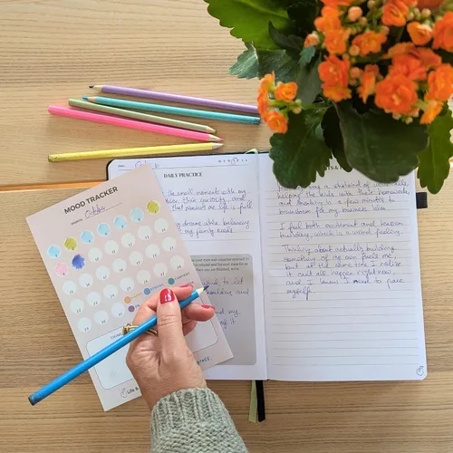 Vista 7 de Life & Apples - Diario para mujeres - Cuaderno de diario de atención plena guiada con indicaciones - para mejorar la salud mental, menos ansiedad