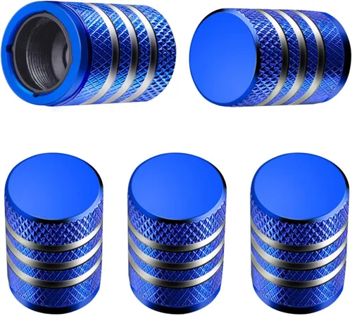 Vista 18 de Tapones para vástago de válvula de neumático, paquete de 5, tapa de aire de neumático N2, metal nitrógeno con forro de plástico, resistente a