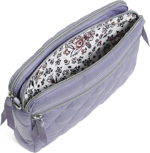 Vista 3 de Vera Bradley Bolso cruzado de sarga de rendimiento para mujer con triple compartimento