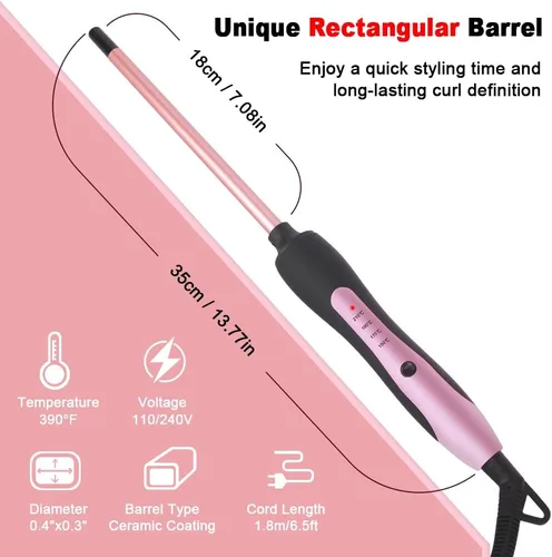 Vista 5 de Varita rizadora pequeña de 3/8 pulgadas para cabello corto y largo