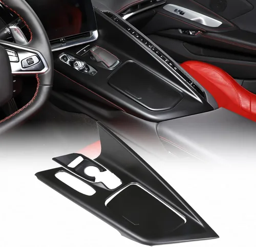 Vista 8 de CHEAYAR Cubierta de panel de palanca de cambios compatible con Chevrolet Corvette C8 2020-2023, panel de engranajes de control central, cubierta