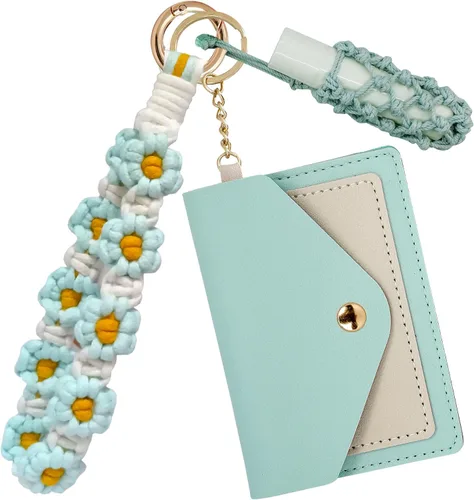 Vista 56 de BIHRTC Llavero de pulsera boho con soporte para lápiz labial, pulsera hecha a mano
