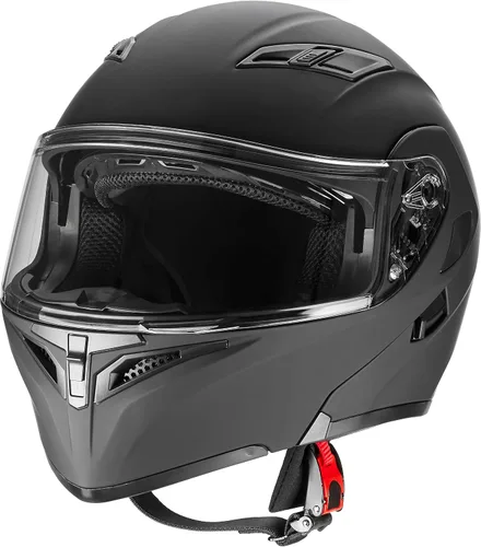 Vista 7 de Rapido Boutique Collection - Casco modular de cara completa con doble visera para motos de nieve, aprobado por DOT