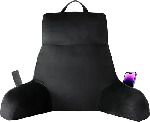Vista 8 de IPYNBAP Almohada de espalda para cama para sentarse, almohada de lectura para sentarse en la cama para adultos, almohada de apoyo para la espalda