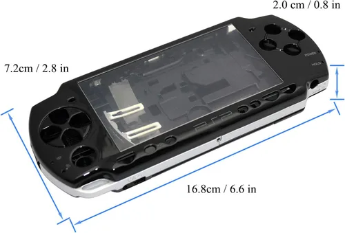 Vista 8 de OSTENT Carcasa completa Shell Faceplate piezas de repuesto para Sony PSP 2000 Consola Color Negro