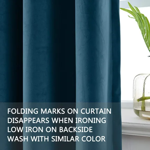 Vista 3 de cololeaf Panel de cortinas opacas de terciopelo con forro para cine en casa, cortina de ganchos planos para barra transversal o pista, 100 pulgadas