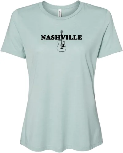 Vista 11 de Cute Women's Screen Printed Crew Neck Tee, Shirts With Sayings, Dusty Blue or Olive