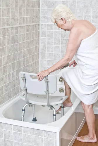 Vista 5 de Lumex Platinum Collection - Silla de ducha y baño con respaldo y ajuste de altura sin herramientas, 7921R-1
