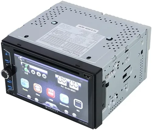 Vista 2 de Gravity D910BT - Receptor estéreo de coche de 6.2 pulgadas, 200 vatios, doble DIN 2DIN, pantalla táctil HD con DVD/CD/MP3/FM/USB/SD, compatible