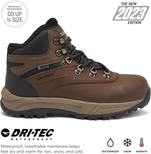 Vista 2 de HI-TEC Altitude VI I WP - Botas de senderismo impermeables de cuero para mujer, zapatos de sendero y mochilero