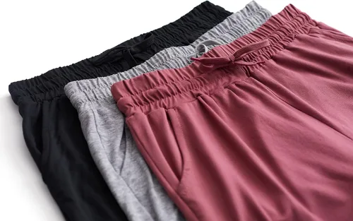 Vista 4 de Paquete de 3 pantalones cortos deportivos para mujer, pantalones cortos para correr, entrenamiento, yoga, sudadera con bolsillos
