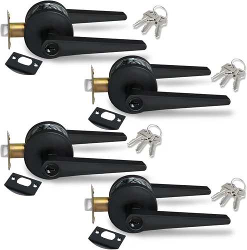 Vista 29 de MD8820-DB-BK-1P - Manija de puerta de privacidad sólida para dormitorio y baño, acabado negro mate