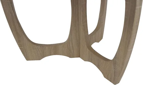 Vista 8 de FINECASA Mesa de centro redonda de madera, patas curvas, muebles, sofá de acento, mesa auxiliar para sala de estar, mesa redonda de madera, 36 x 18