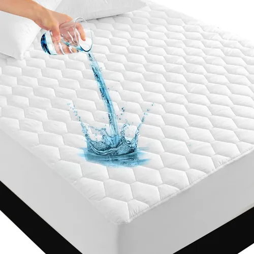 Vista 9 de Protector de colchón impermeable tamaño individual, funda de colchón de bolsillo profundo, suave y transpirable, funda de cama ajustable sin ruido