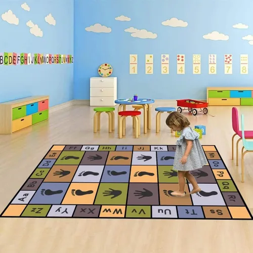 Vista 3 de Hopscotch - Alfombras de juego para niños, alfombra educativa del alfabeto ABC, sala de juegos, dormitorio, sala de estar, decoración de aprendizaje