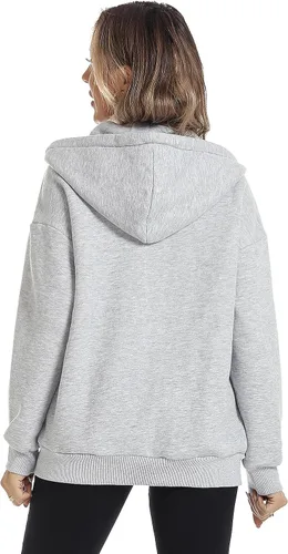 Vista 5 de ROYLAMP Sudaderas con capucha de gran tamaño con cremallera para mujer, sudaderas con capucha y bolsillos, para otoño e invierno