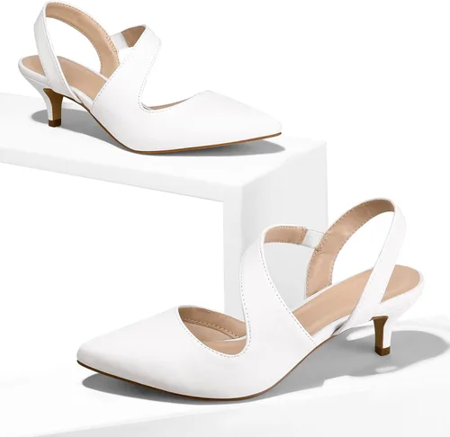 Vista 2 de mysoft Zapatos de tacón bajo para mujer con punta puntiaguda de 2 pulgadas