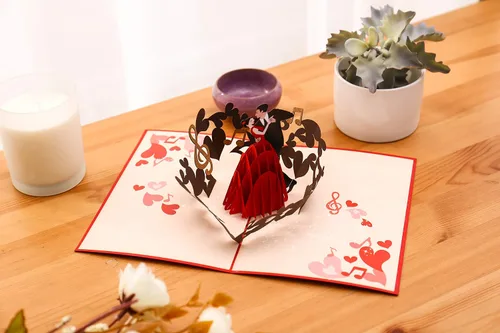 Vista 4 de Liif Tarjeta de felicitación 3D para el día de San Valentín, aniversario, compromiso, boda, felicitaciones, pensando en ti, gracias, tarjetas
