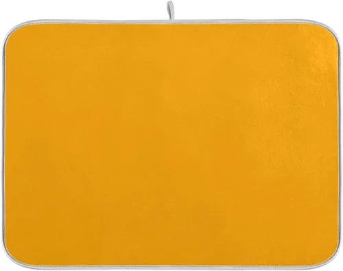 Vista 27 de Tapete de secado de platos pequeño beige XL para platos, accesorios de cocina, mostrador de microfibra, escurridor de platos, resistente al calor