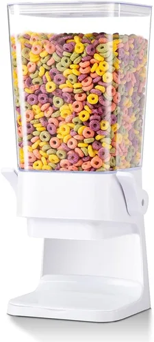 Vista 13 de Dispensador de cereales de 5L para encimera con tapas, contenedores de organización y almacenamiento para cocina y despensa, dispensador de arroz
