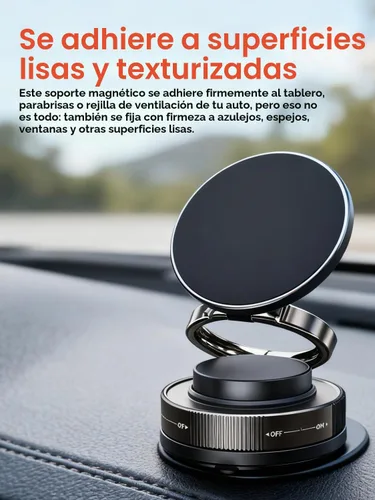 Vista 8 de Soporte magnético para teléfono de coche al vacío con imanes fuertes, soporte ajustable de 360° para teléfono celular, soporte plegable Magsafe