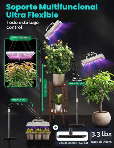 Vista 8 de LETPOT Luces de cultivo de 100 vatios (salida máxima de 120 W) para plantas de interior de espectro completo, aplicación inteligente, luz ajustable