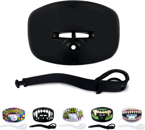 Vista 13 de DAMAGE CONTROL Protector Bucal Pacifier – Protector bucal de fútbol americano con correa para casco, protege los dientes, la mandíbula y la boca