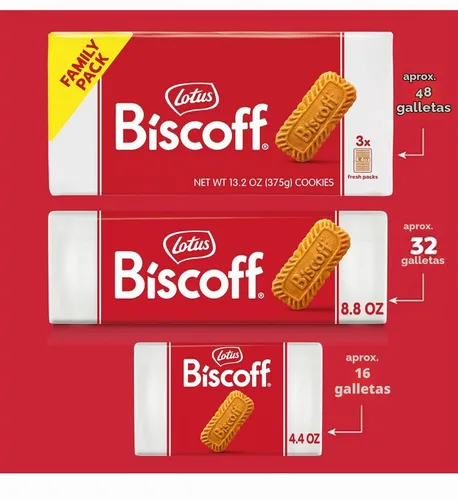 Vista 5 de Lotus Biscoff, galletas caramelizadas, sin OMG + veganas, 8.8 onzas Galletas crujientes caramelizadas sin colores artificiales ni sabores
