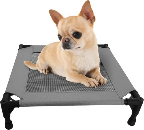 Vista 10 de Pozico Cama elevada para mascotas con malla transpirable para gatos y perros pequeños, cuna refrescante elevada para cachorros y gatitos, 18.9 x