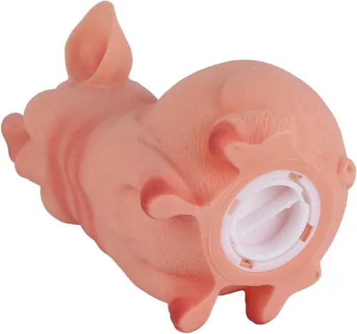 Vista 6 de Bonita alcancía con forma de cerdo, alcancía rosa, alcancía de animales, pequeña alcancía para niñas y niños, banco de ahorros de resina (M)