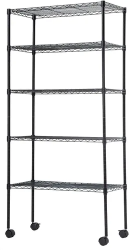 Vista 14 de BestOffice Estantes de almacenamiento de alambre de 4 niveles 12 pulgadas de profundidad x 18 pulgadas de ancho x 44 pulgadas de alto Negro